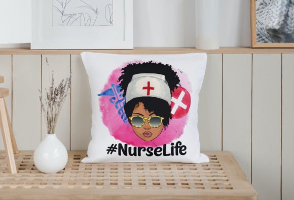 A Designer's Take on the Afro Nurse PNG Design