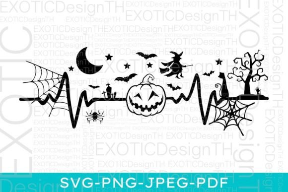 A Nurse Halloween Pumpkin Heartbeat Design for Real Stitching