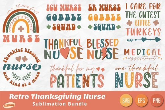 A Retro Nurse Thanksgiving Bundle for Creative Projects